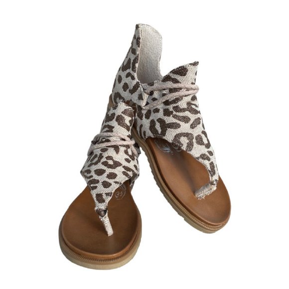 Very G COREY Natural Bronze Leopard Print Sandals - Picture 2 of 5